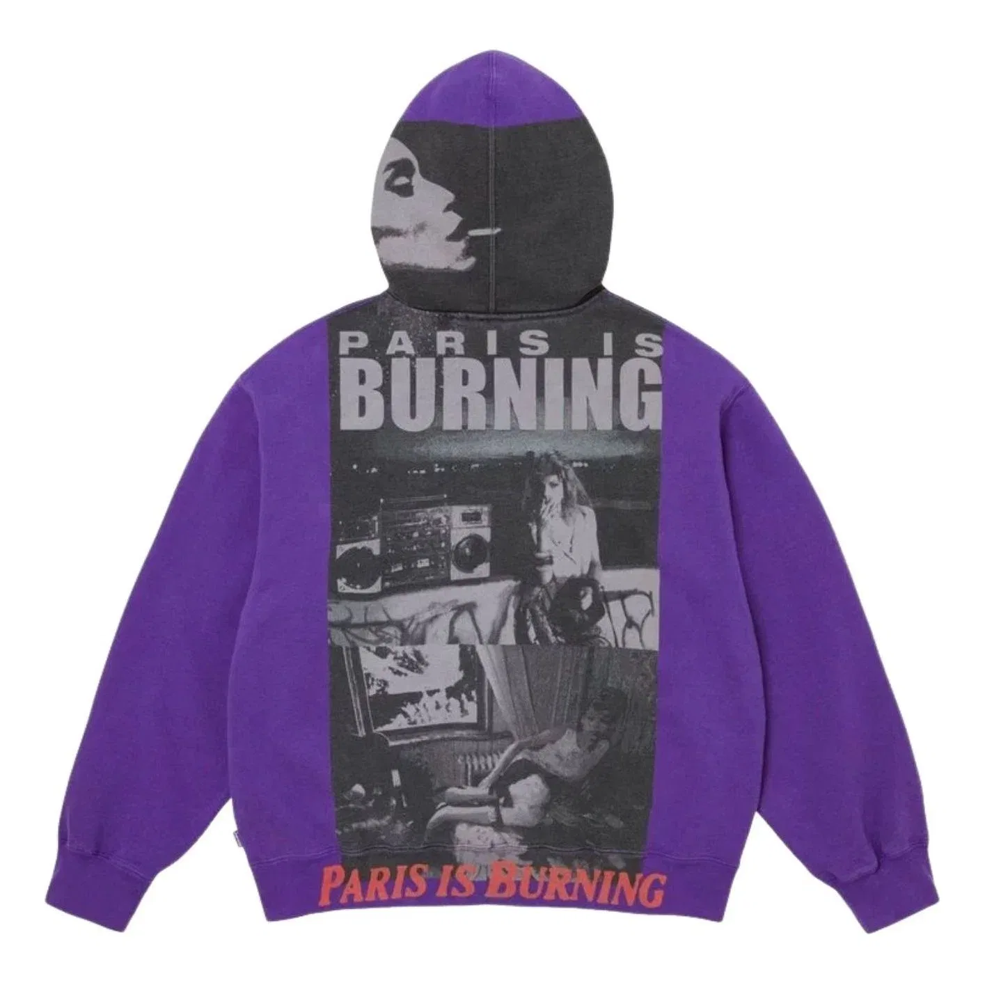 Мужское худи с капюшоном на молнии Paris Is Burning Supreme, фиолетовый