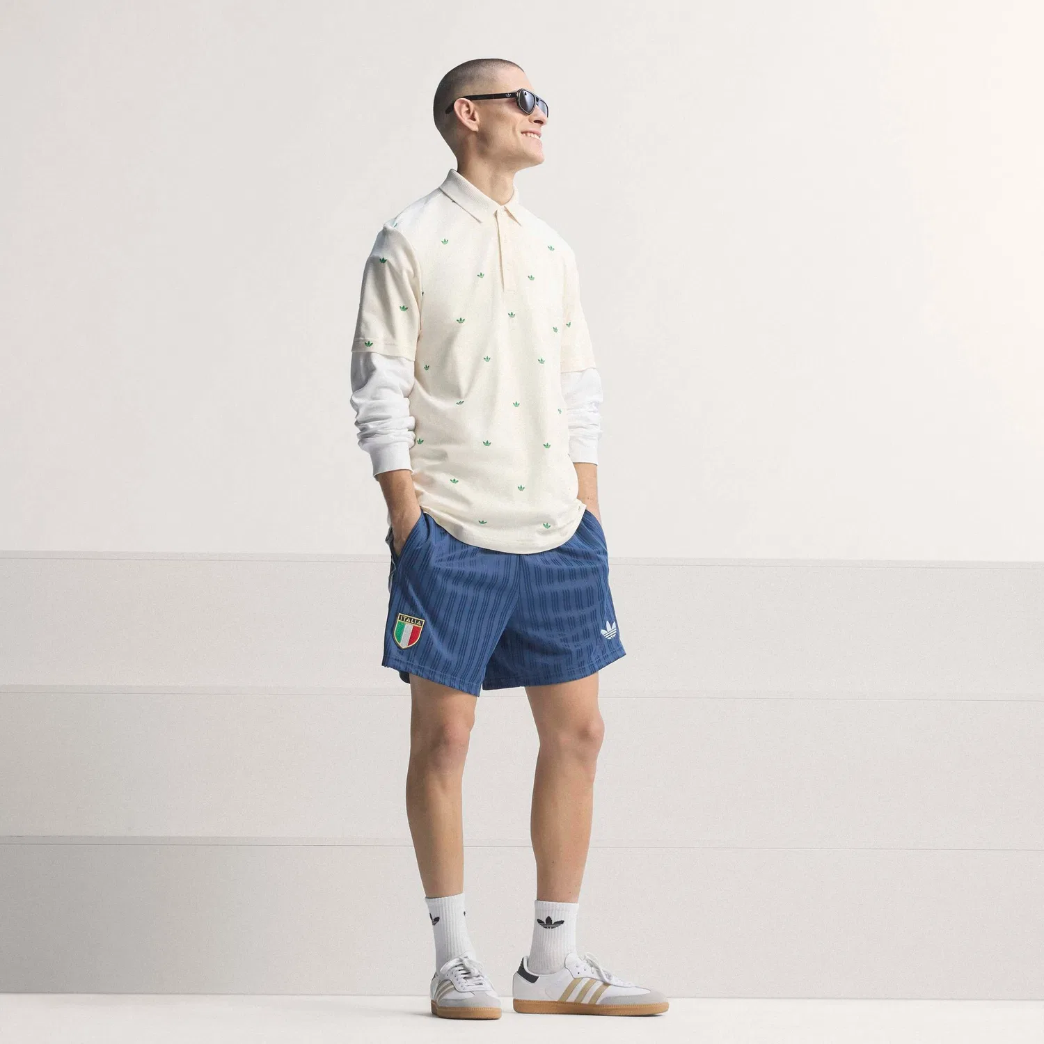 Спортивные шорты Adidas Performance свободного кроя Italien Originals синего цвета — фото 3