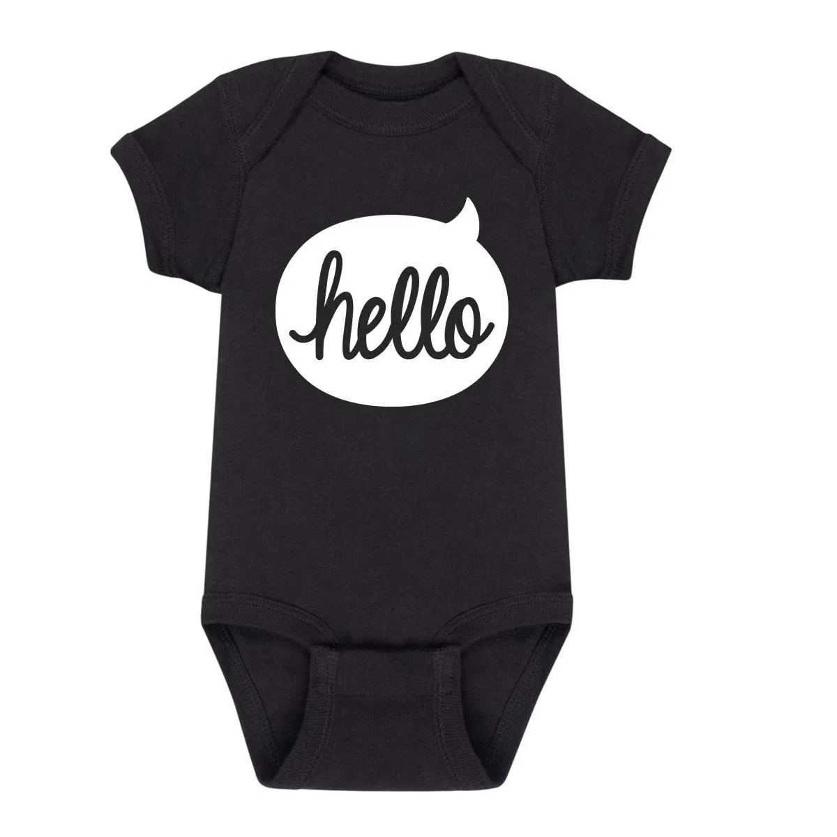 Боди-комбинезон с принтом Hello Word Bubble Instant Message, Black