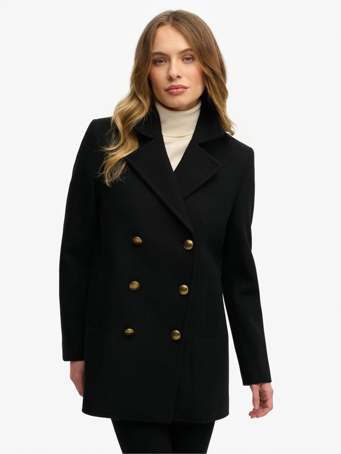 Пальто двубортное Superdry Black — фото 3