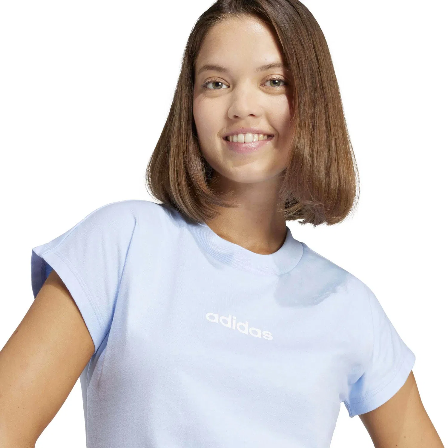 Женская футболка с коротким рукавом Adidas Sport W Lin Sj T-Shirt, Blau — фото 4