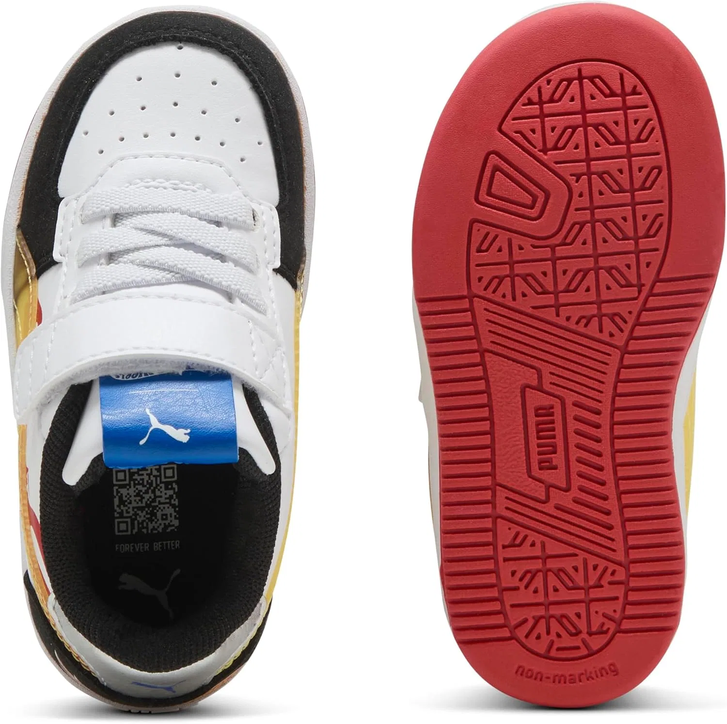 Детские кроссовки для мальчиков Caven 2.0 Hot Wheels Ac+ Inf PUMA, Puma Black-Red Fire-Puma White — фото 4