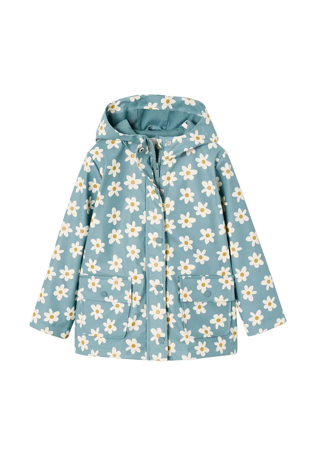 Mädchen regenjacke mit kapuze und print - водонепроницаемая куртка Vertbaudet, Grün