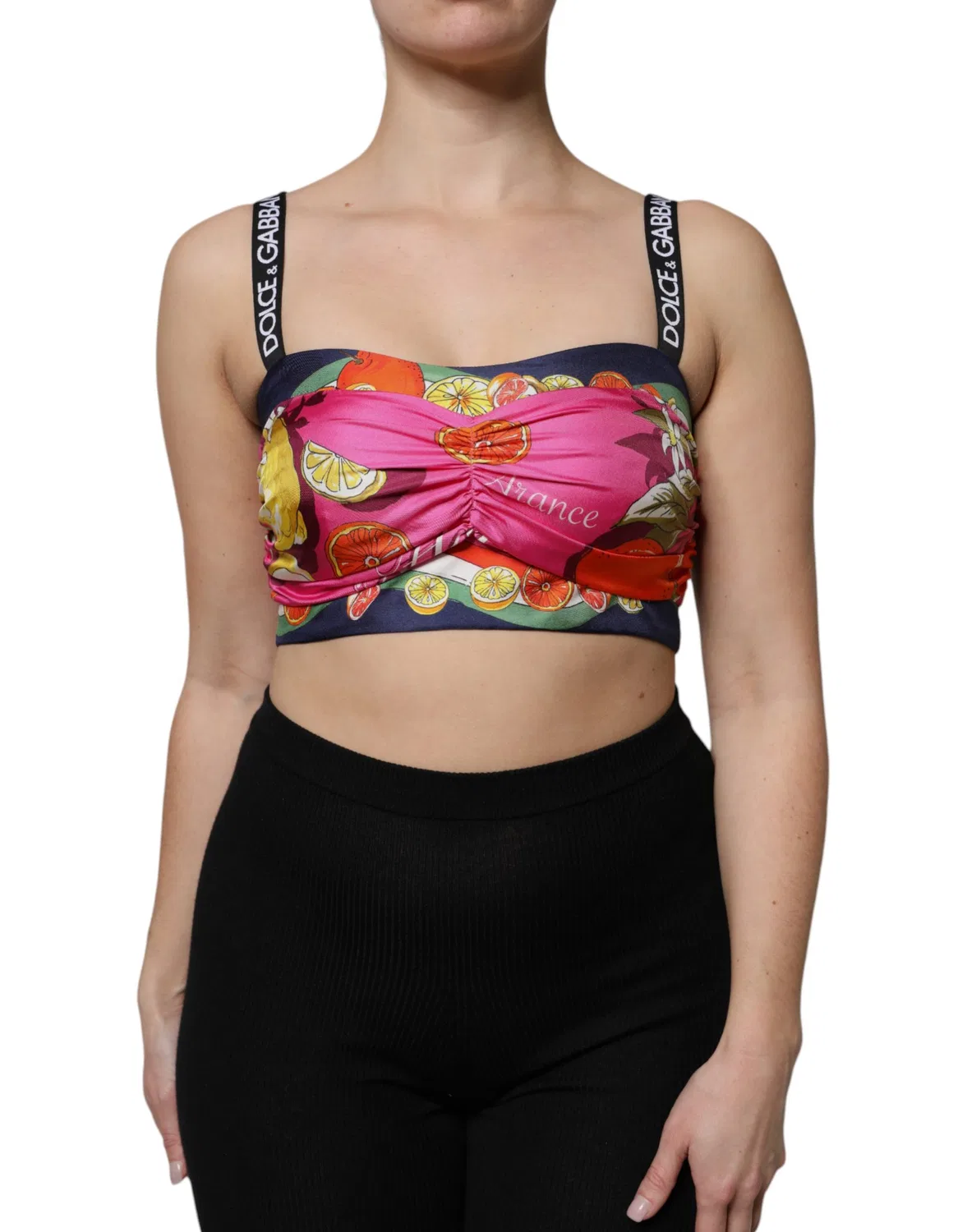 Женский укороченный топ-корсет из шелка Cropped Tank Top Dolce & Gabbana, Multicolor