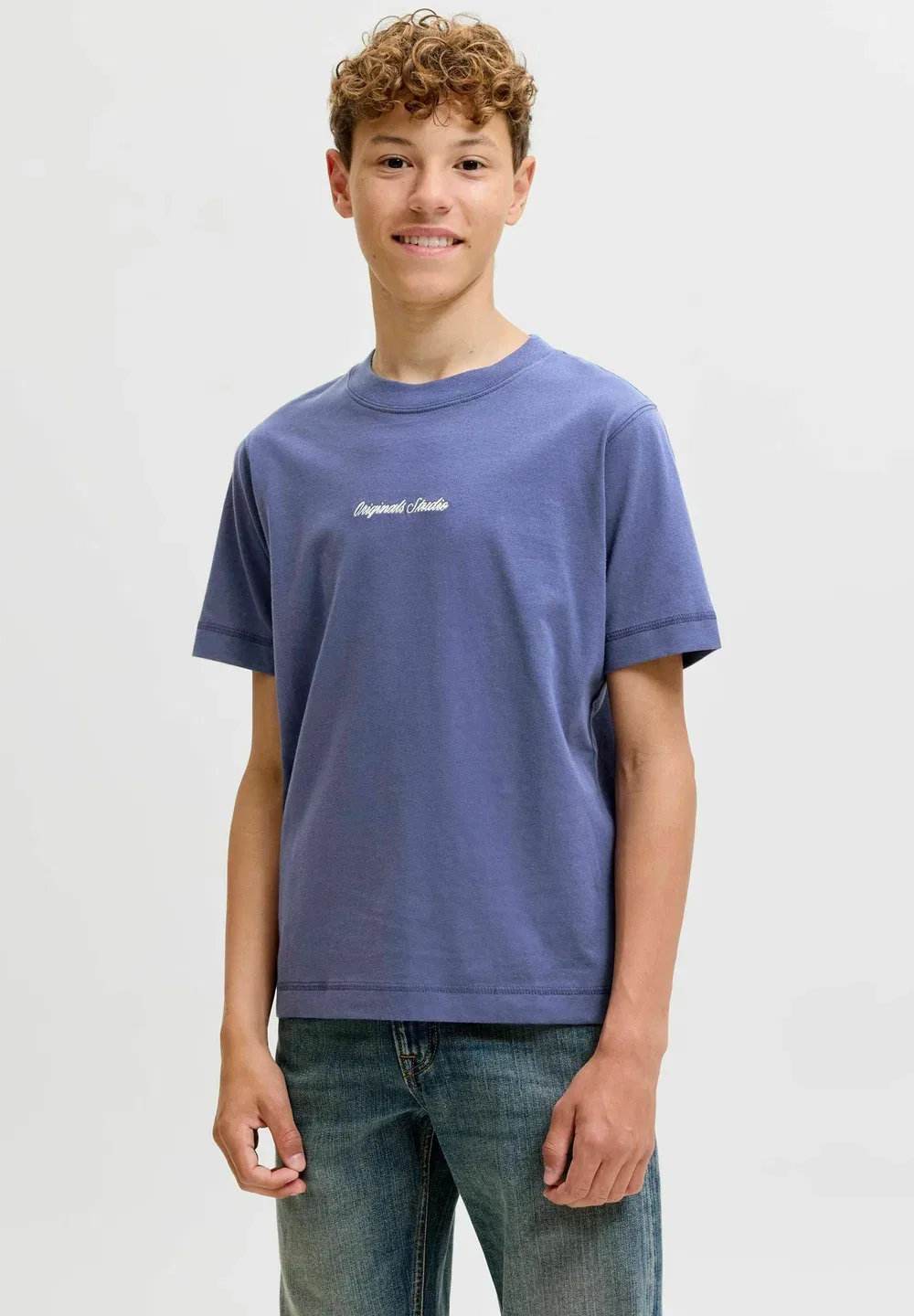Jornorrebro emb tee ss cn noos jnr - print t-shirt Jack & Jones Junior, Crown Blue — фото 2