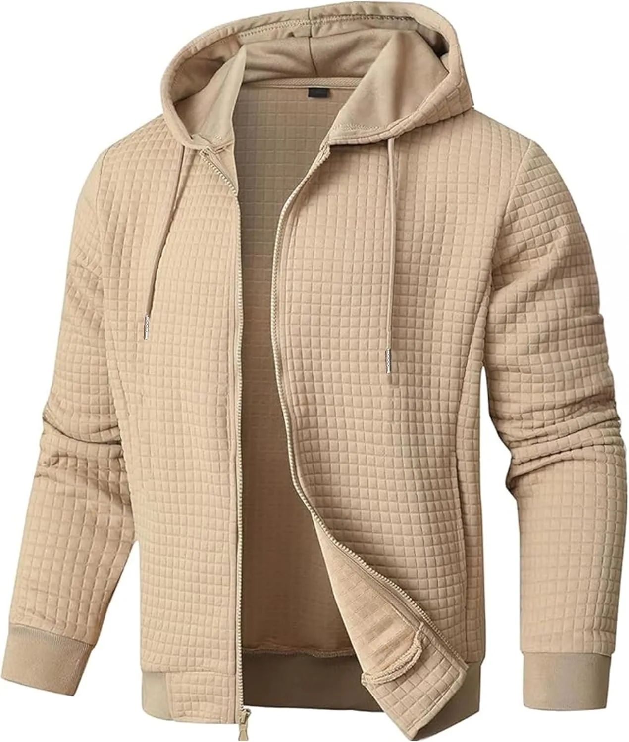 

JMIERR мужская худи с жаккардовой клеткой, длинный рукав, карманы