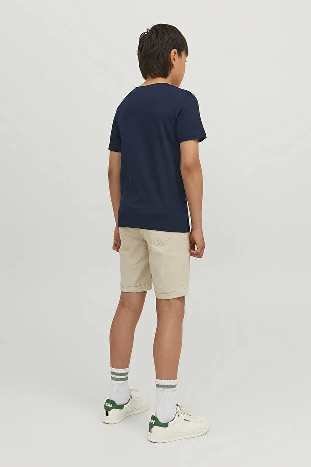 Детская футболка для мальчиков с коротким рукавом Jack & Jones Junior, Navy Blue — фото 4