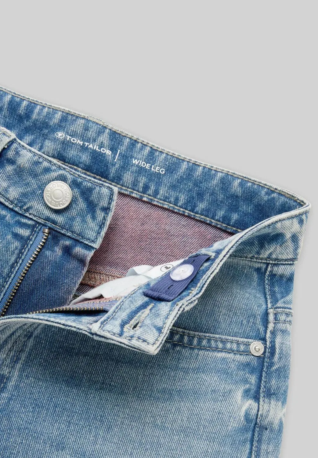 Джинсы с широкими штанинами и отворотами - джинсы свободного кроя Tom Tailor, Light Stone Blue Denim Tint — фото 3