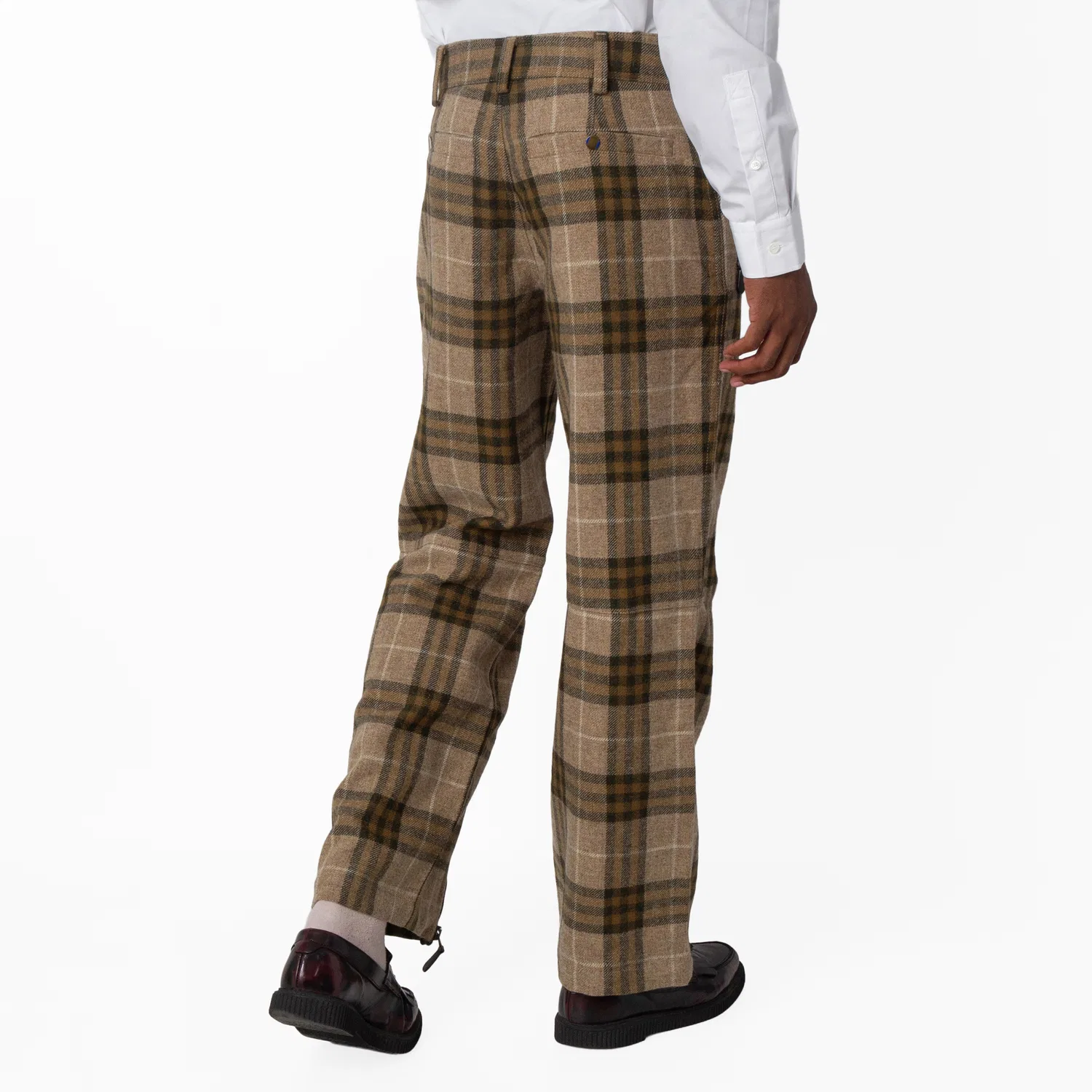 Брюки шерстяные в клетку с молнией Burberry, Camp Ip Check — фото 3
