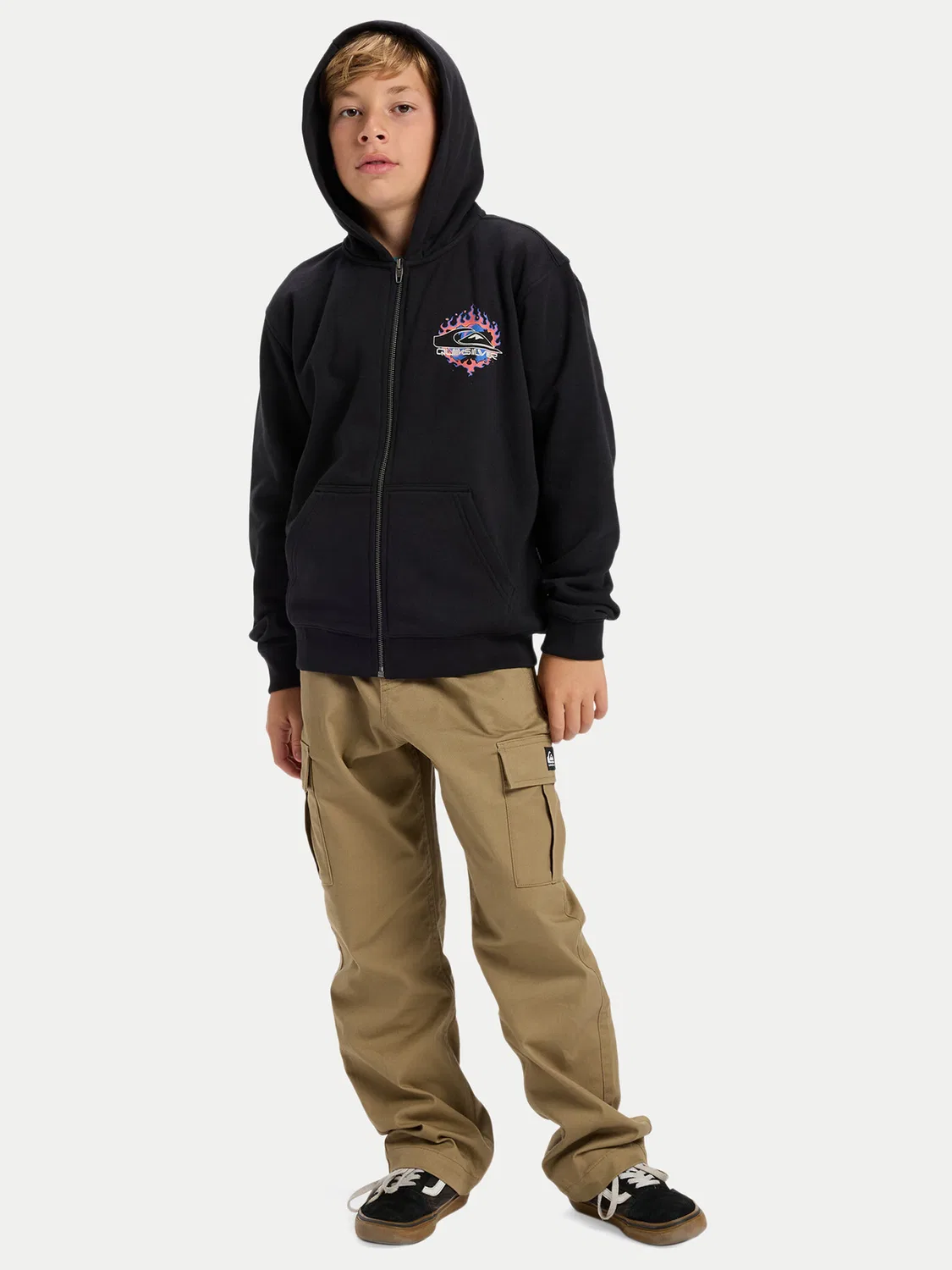 Толстовка стандартного кроя для мальчика Graphic Zip Quiksilver, черный — фото 2