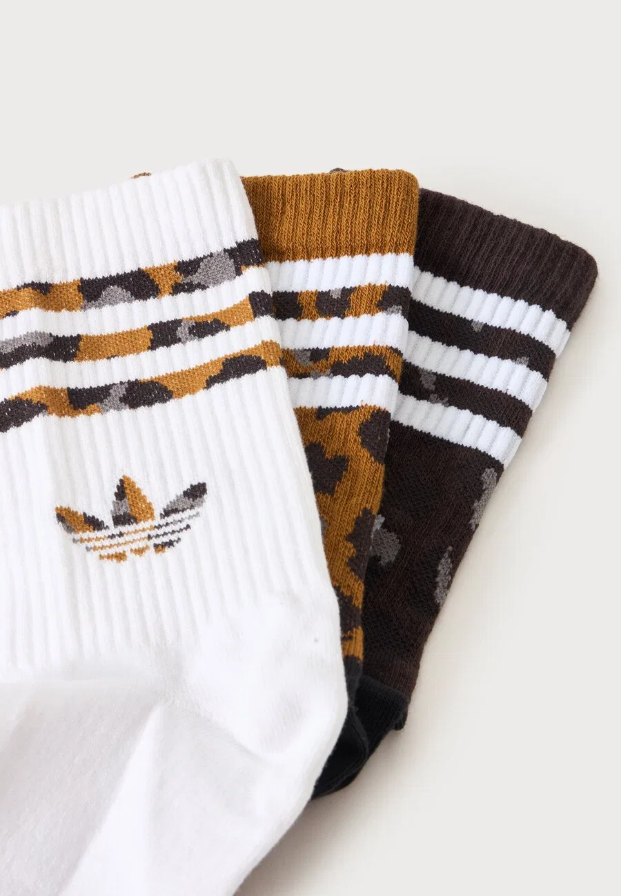 Носки ADIDAS ORIGINALS карамельного, темно-коричневого и белого цветов — фото 2