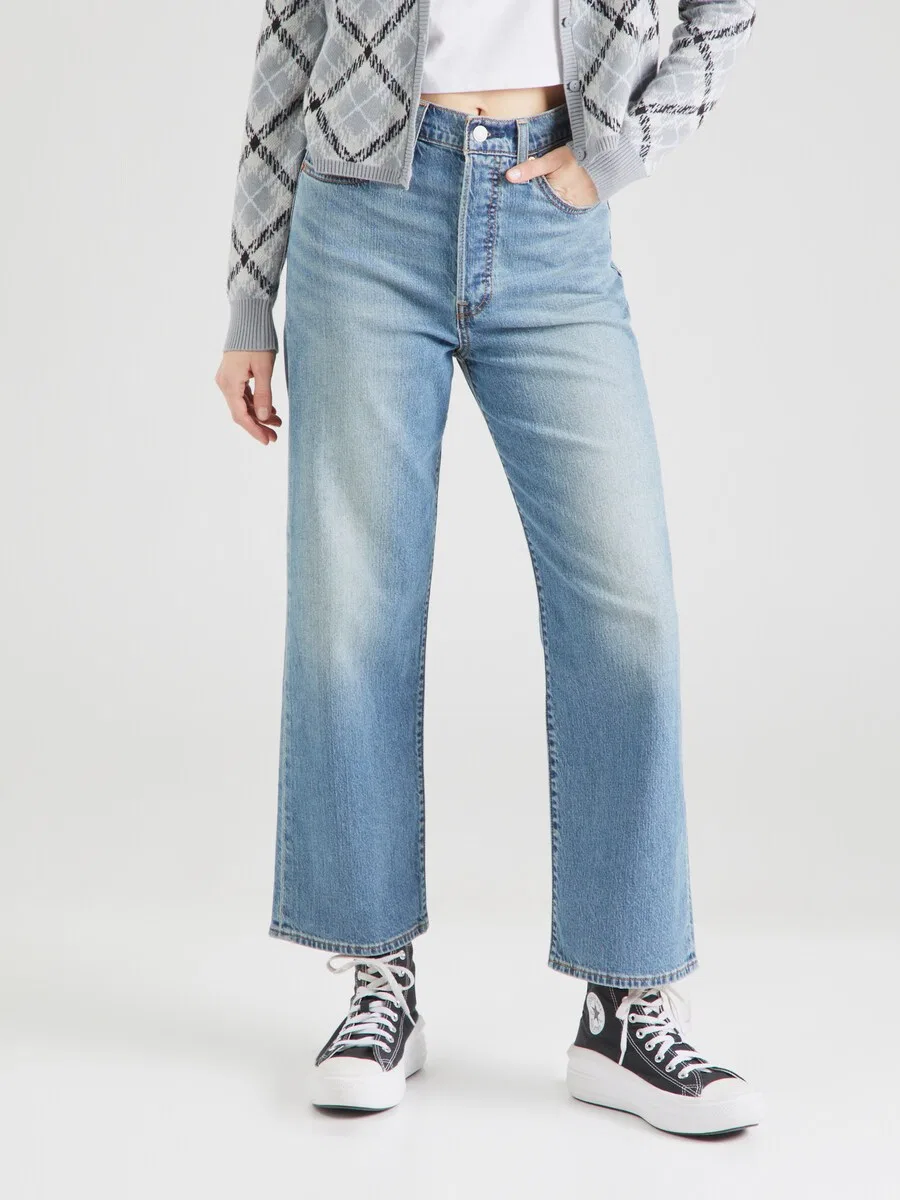 Джинсы LEVI'S свободного кроя «Ribcage Straight Ankle» цвета индиго — фото 3