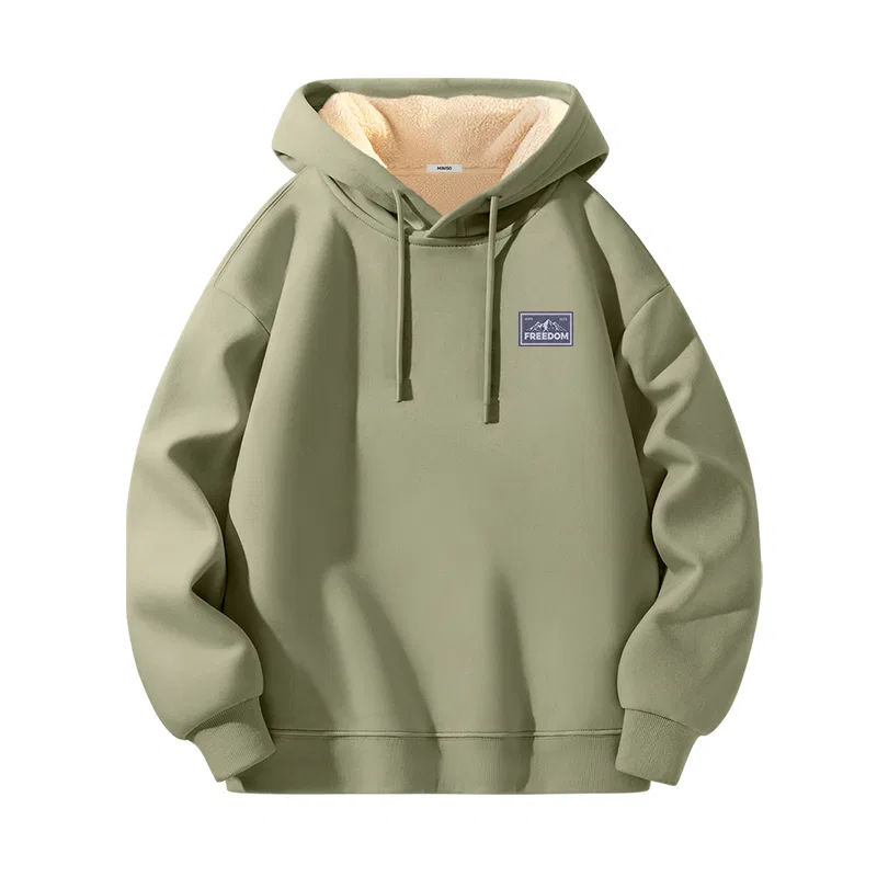 Детский свитшот с принтом Continuous Mountains Chest Logo MINISO, Thermal Shergray Pea Green