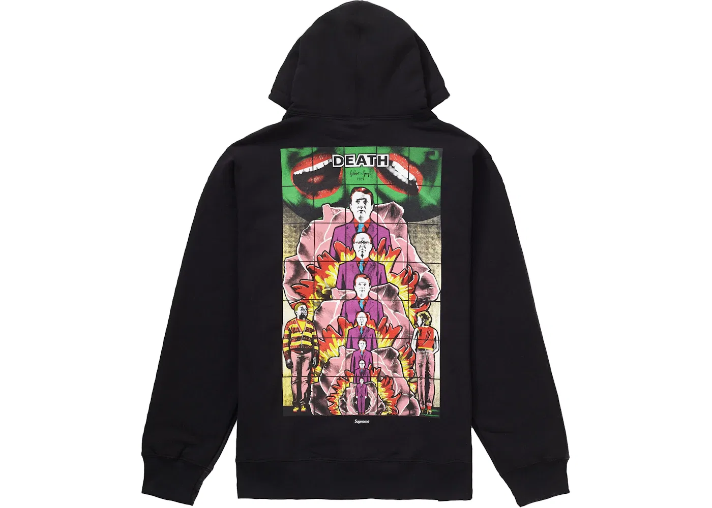 Мужской худи с принтом Supreme Gilbert & George DEATH Hooded Sweatshirt, Black — фото 2