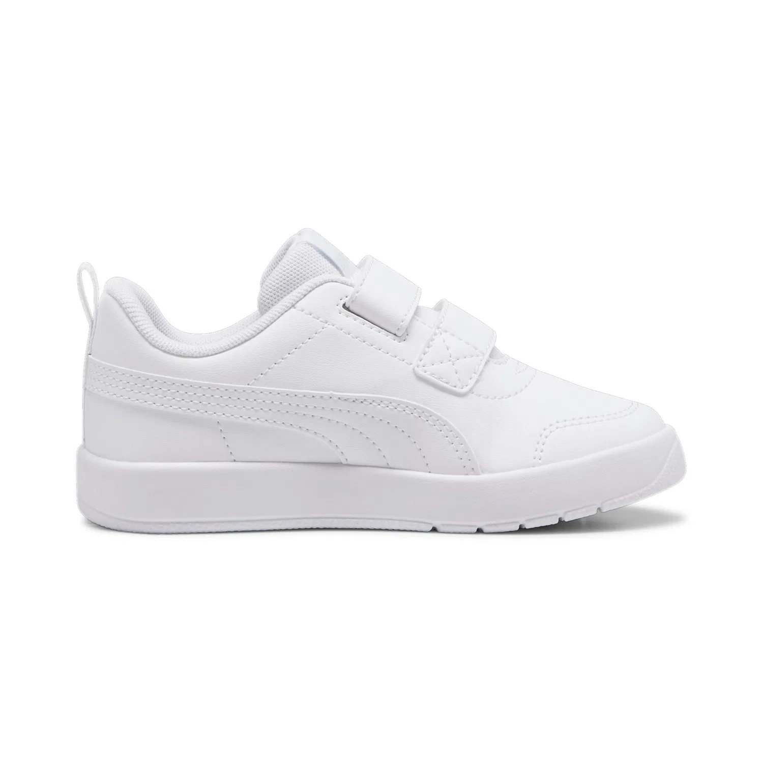 Детские спортивные кроссовки с липучкой Courtflex v3 PUMA, White — фото 3