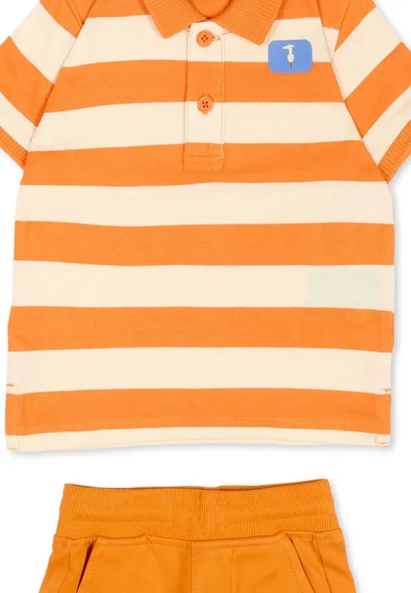 Комплект из футболки и шорт, хлопок, Tru Trussardi Junior, оранжевый — фото 3