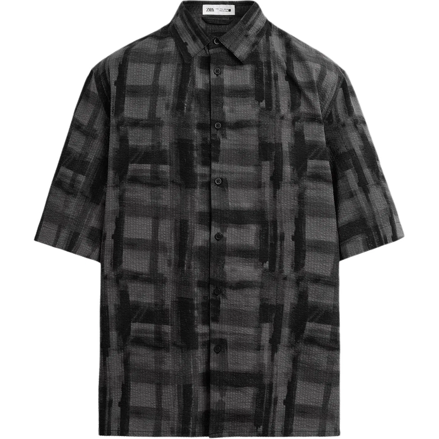 Мужская тонкая рубашка ZARA, Black