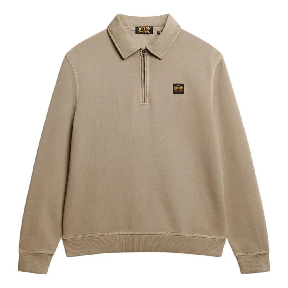 Мужской свитшот с воротником-поло Superdry, Beige — фото 2