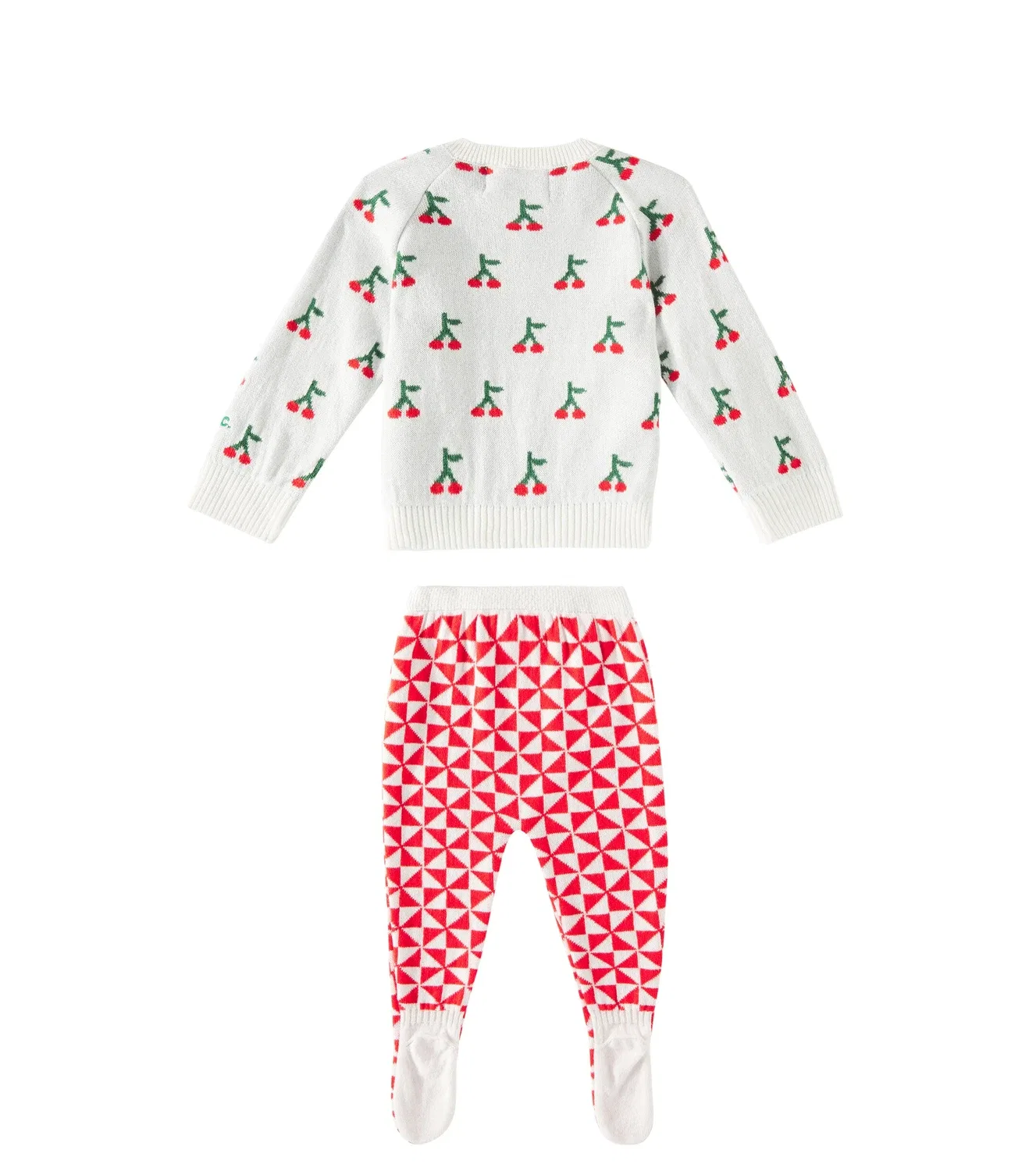 Комплект из свитшота, брюк и шапки Baby Cherry Bobo Choses, белый — фото 4