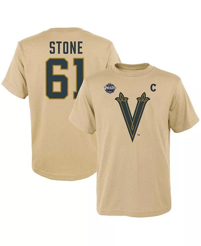 

Big Boys Mark Stone Cream Vegas Golden Knights 2024 Зимняя классическая футболка НХЛ с именем и номером Outerstuff, бежевый