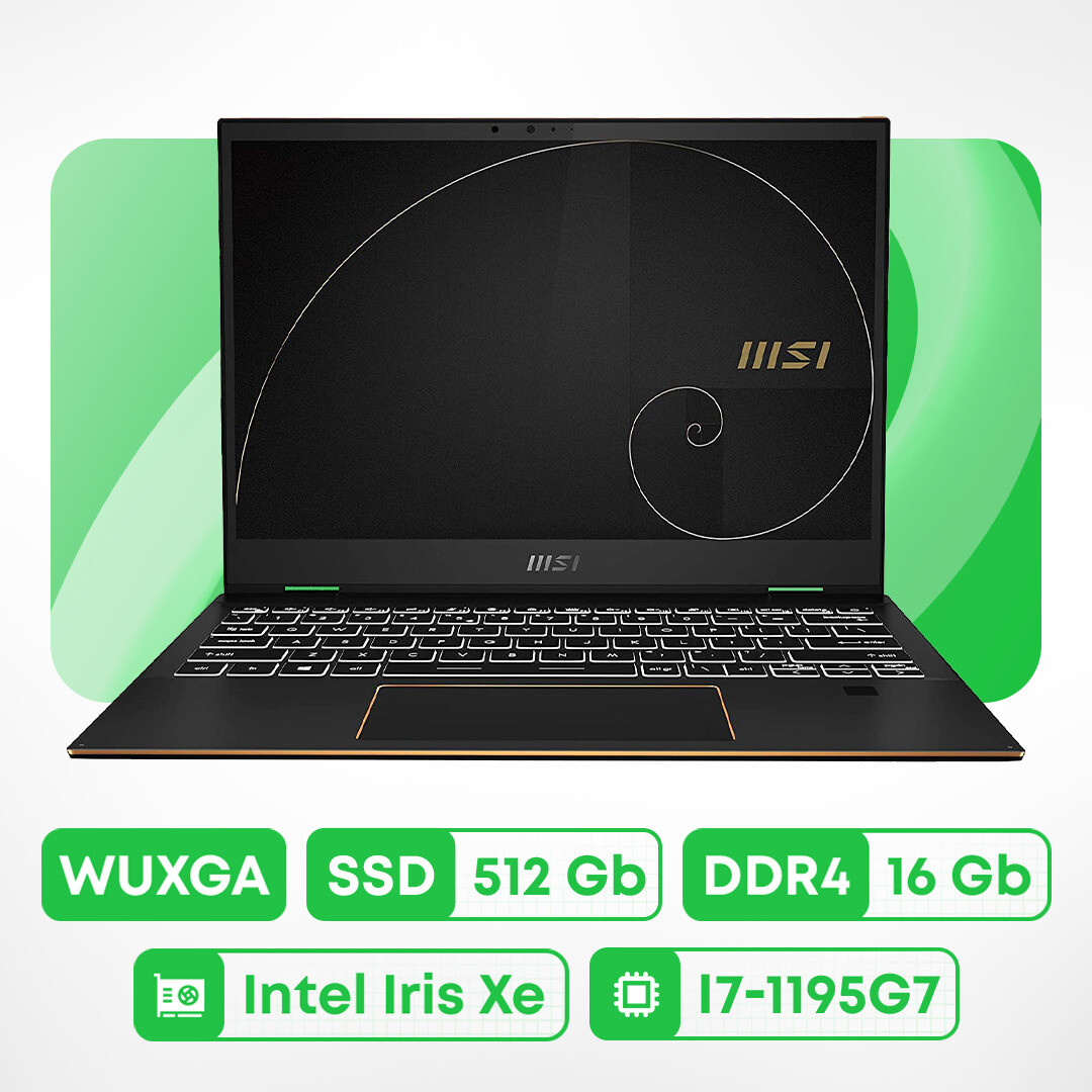 

Ноутбук MSI Summit E13 Flip EVO, 13.4'', 16 ГБ/512 ГБ, i7-1195G7, Intel Iris Xe, черный/золотой, английская клавиатура