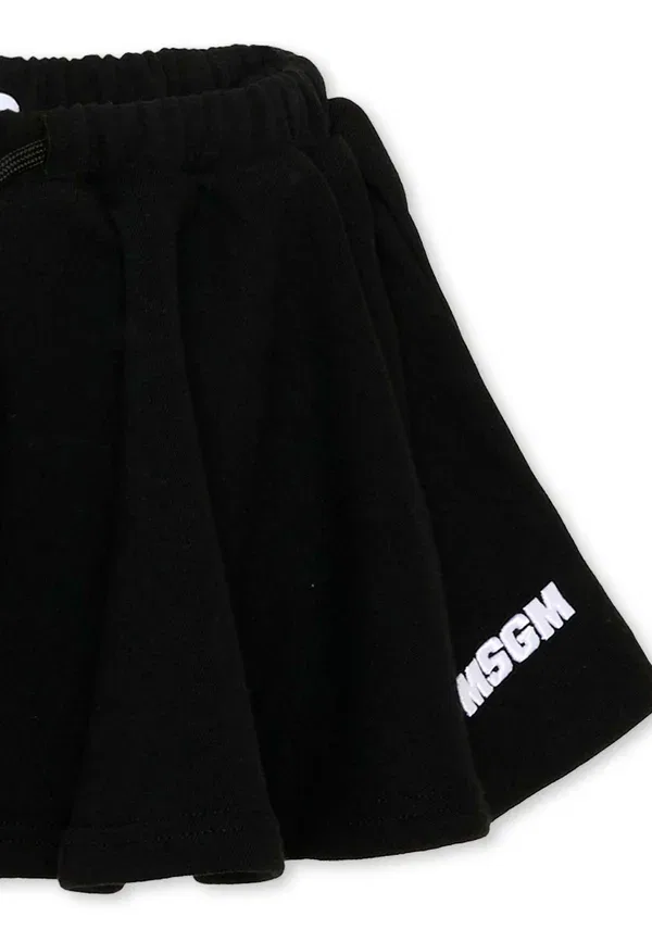 Юбка хлопковая Gonna Msgm black, черный — фото 3