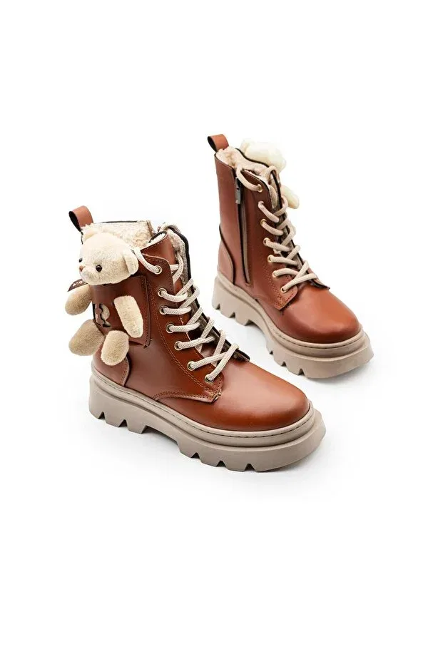 Детские ботинки для девочек с мехом Comfortable furry boots with teddy bear Milano, Multicolor