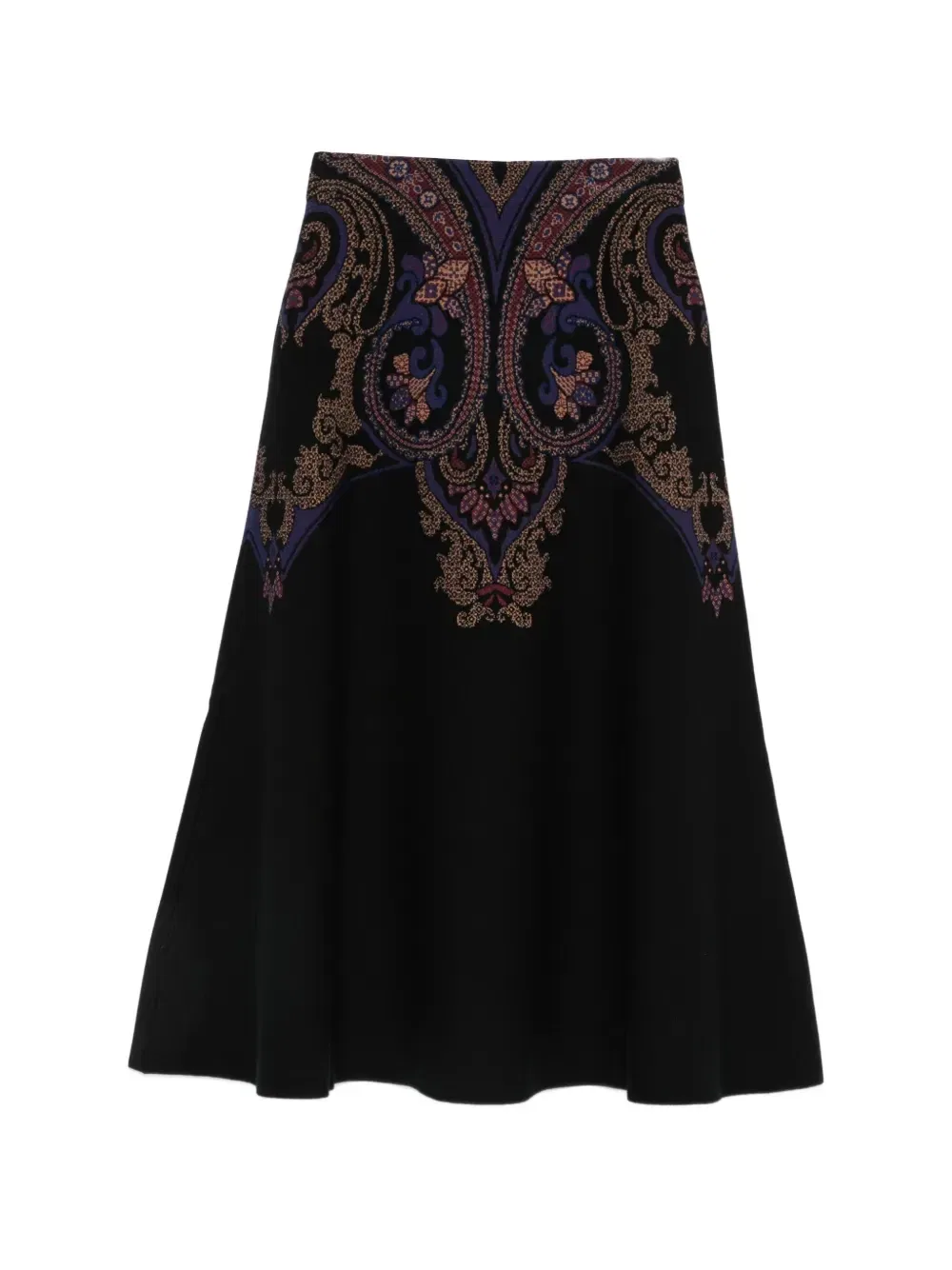 Миди-юбка А-силуэта с пейсли-узором Etro, черный