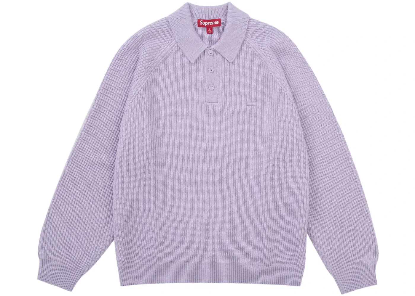 Мужской свитер с вышивкой Supreme Small Box Polo Sweater (FW25), Light Purple