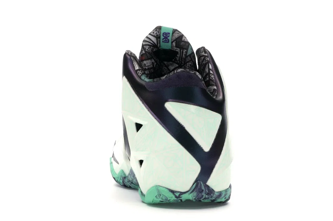 Детские кроссовки для мальчиков с высокой посадкой Nike LeBron 11, Cashmere/Green Glow-Purple Dynasty — фото 4