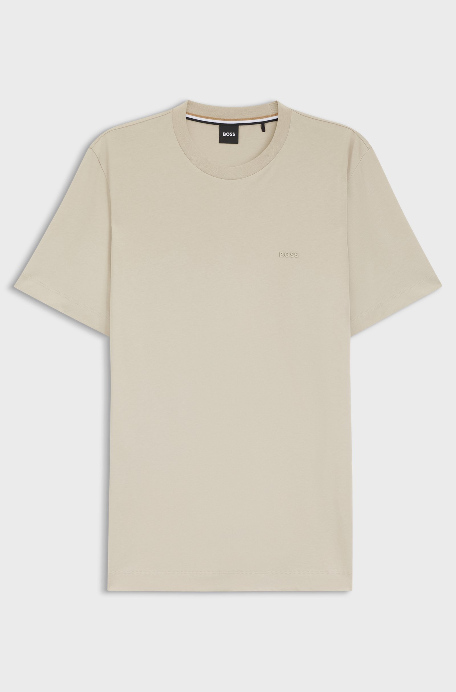 

Футболка Boss Cotton-Jersey With Logo Detail, светло-бежевый