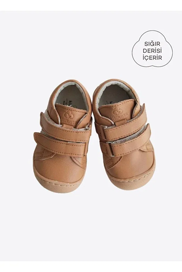 Детские туфли для мальчиков кожаные Pebby first step shoes Kitikate, Brown — фото 2