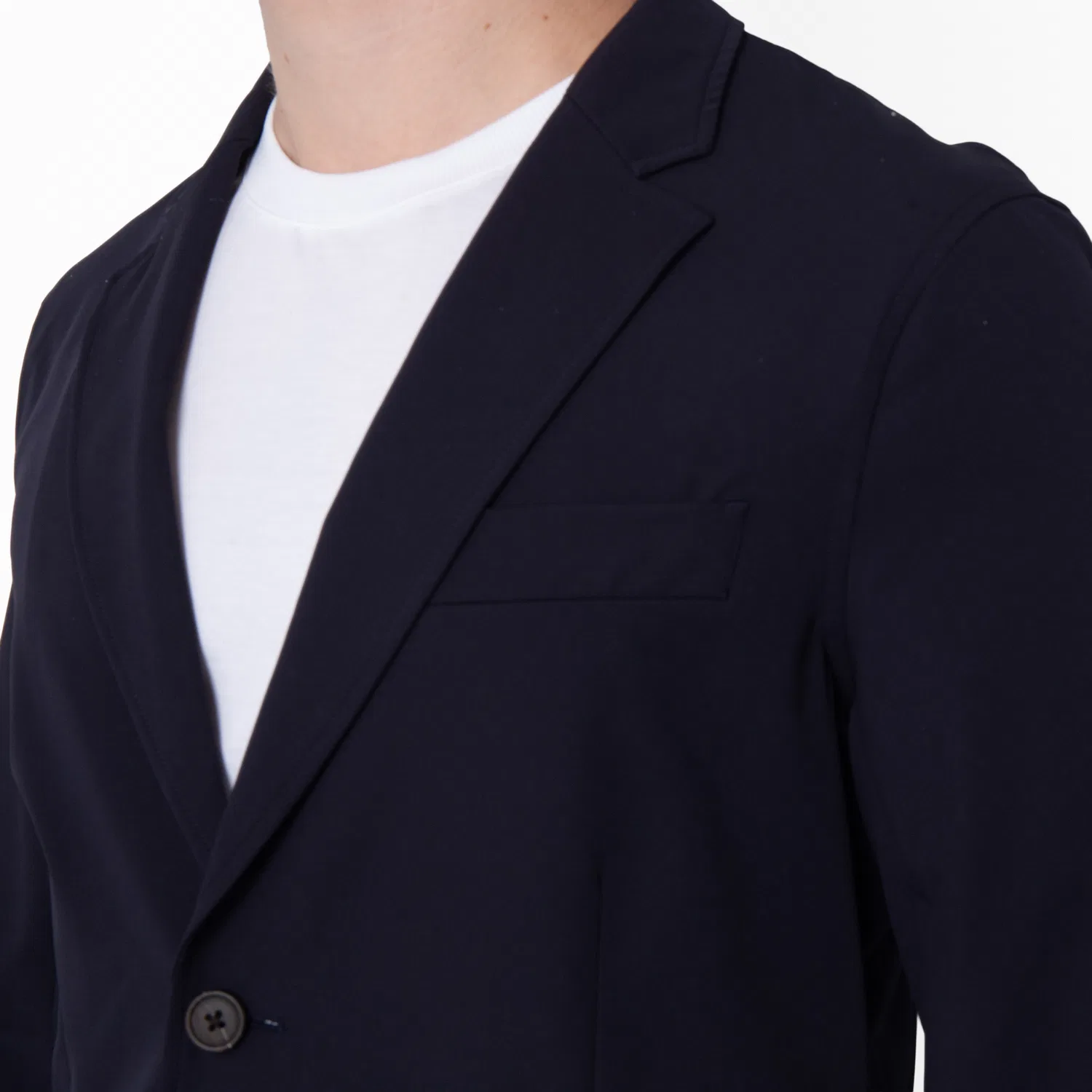 Пиджак однобортный из стрейч-нейлона Stretch-Nylon Single-Breasted Blazer Emporio Armani, Iconico 0920 Blu Navy Ea — фото 4