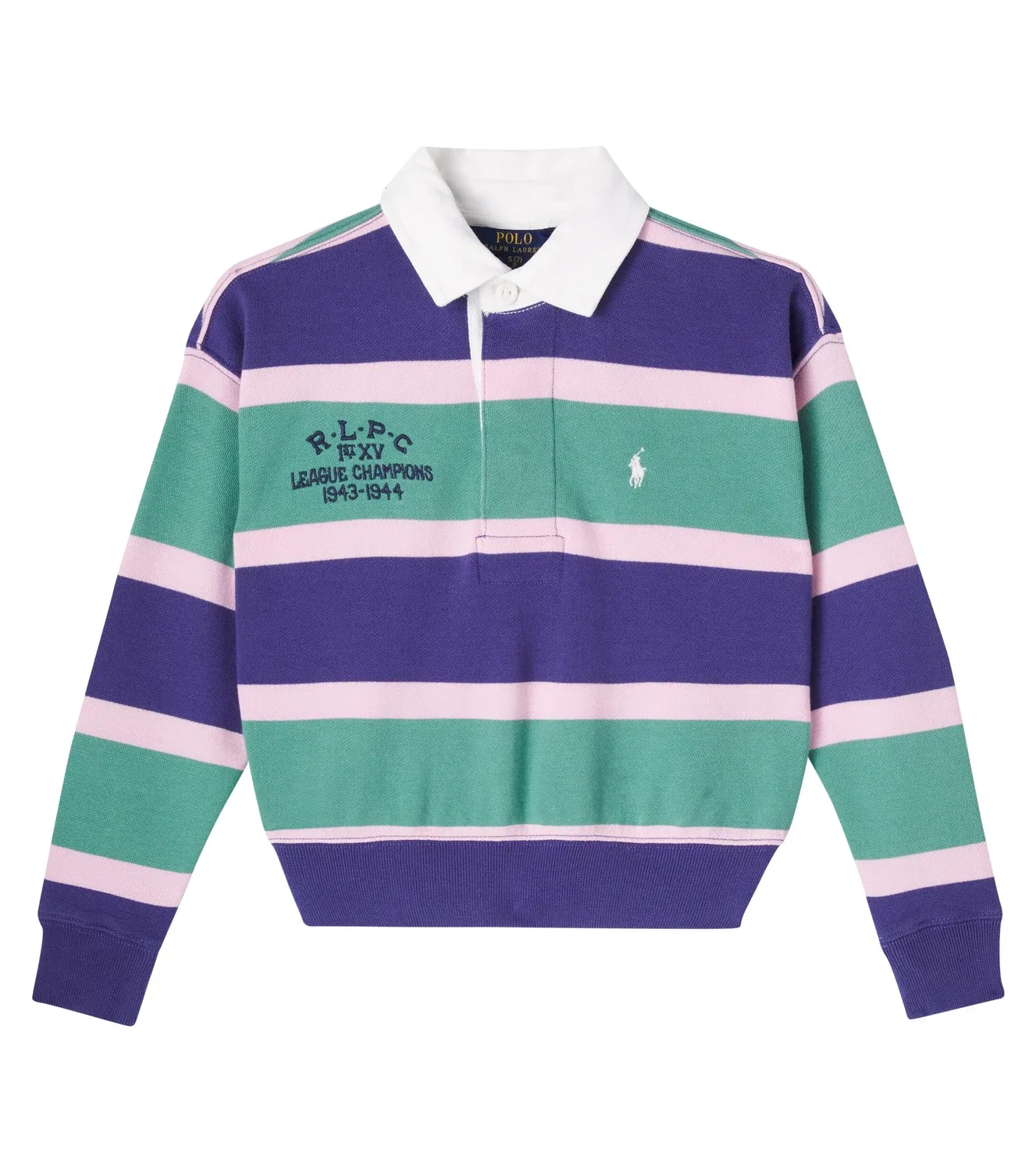Рубашка-поло в полоску с длинным рукавом Polo Ralph Lauren Kids, мультиколор