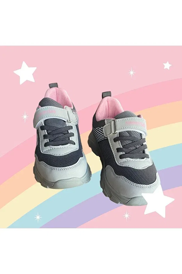 Детские спортивные туфли для девочек ортопедические Hammırcek Dinamik, Gray Smoked Pink — фото 2