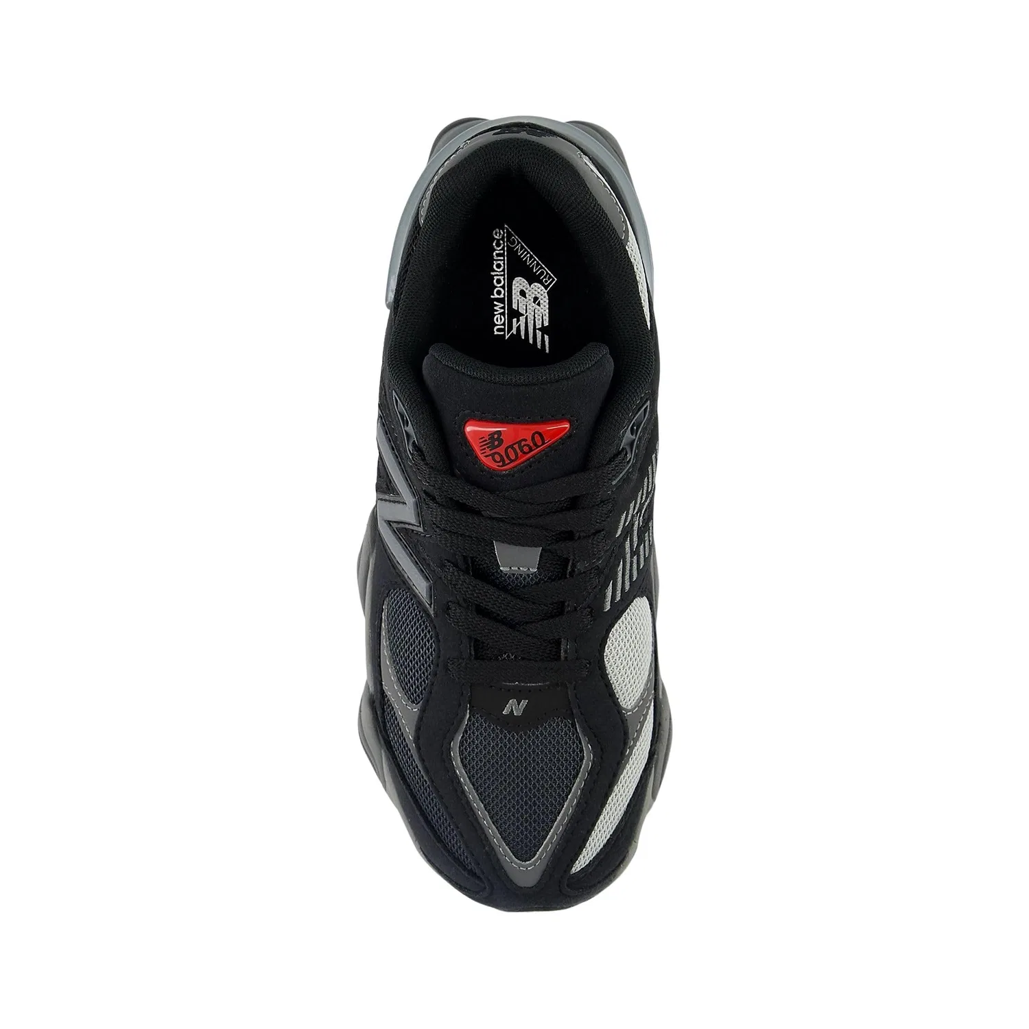 Детские кроссовки для мальчиков с шнуровкой 9060 New Balance, Black Black Castlerock — фото 2