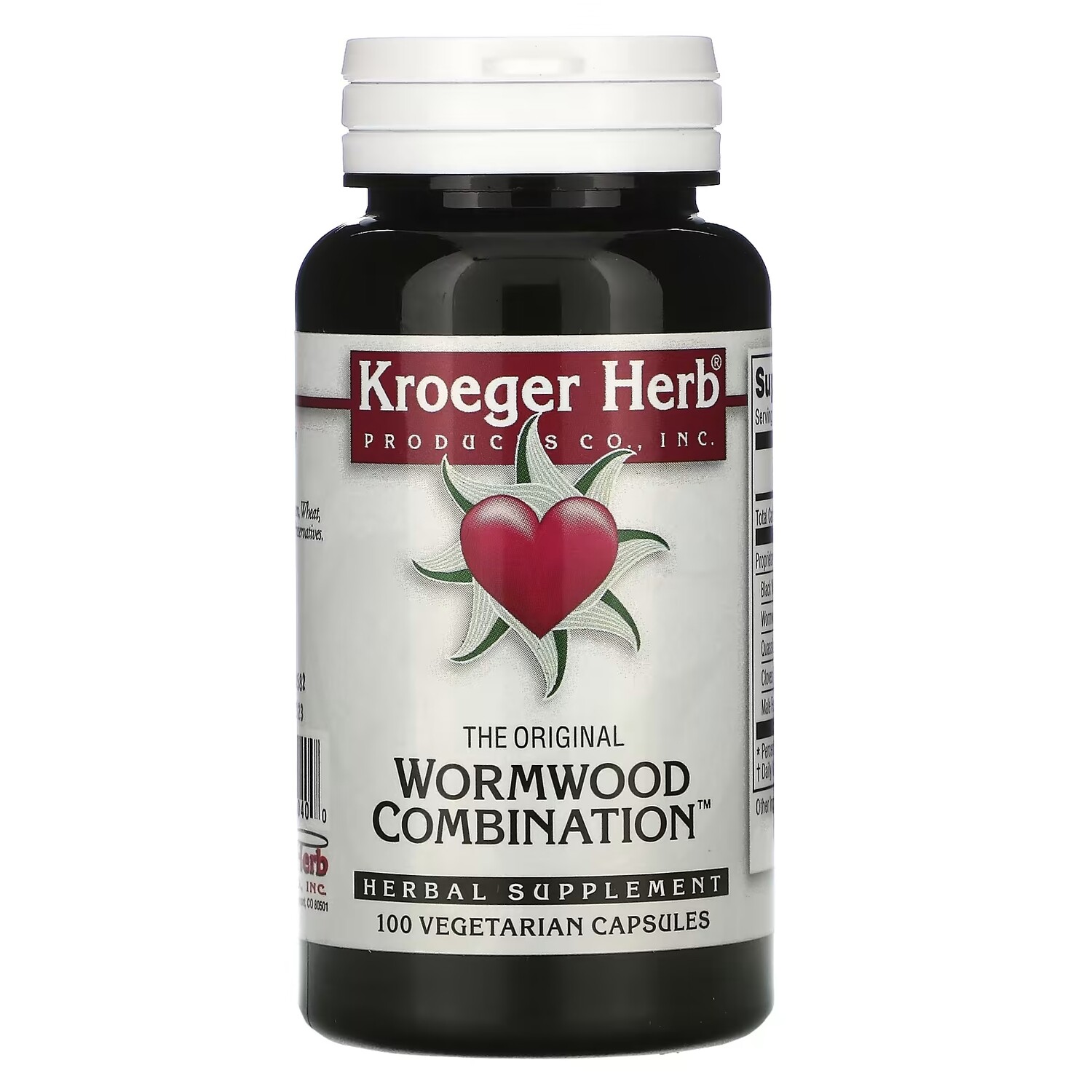 

Kroeger Herb Co The Original Wormwood Combination, 100 вегетарианских капсул