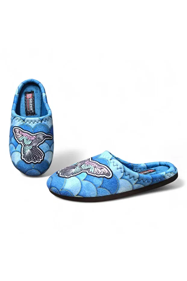 Детские тапочки с принтом Gezer, With A Turquoise Bird Motif