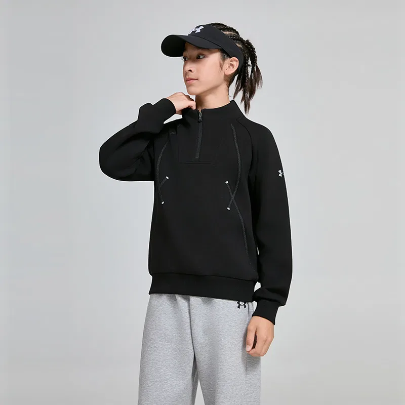Свитшот с воротником-стойкой, Under Armour, Black — фото 4