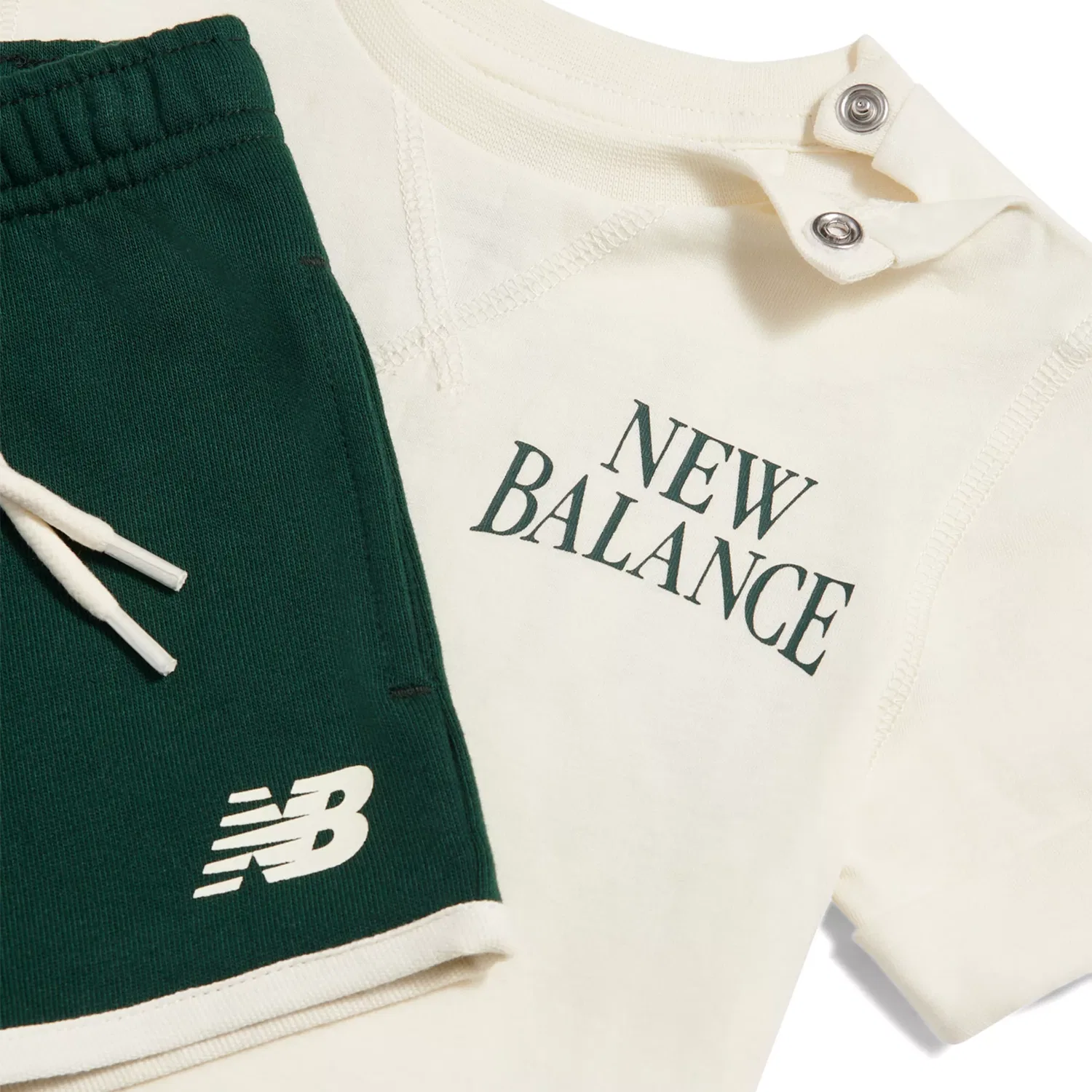 Детский комплект футболки и шорт с коротким рукавом NB Athletics Arched New Balance, Angora — фото 3