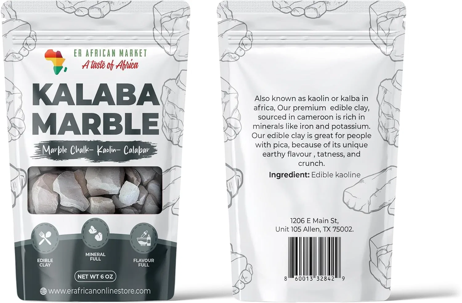 Маска для лица Er African Market — Из глины Kalaba Marble Clay, 170 г