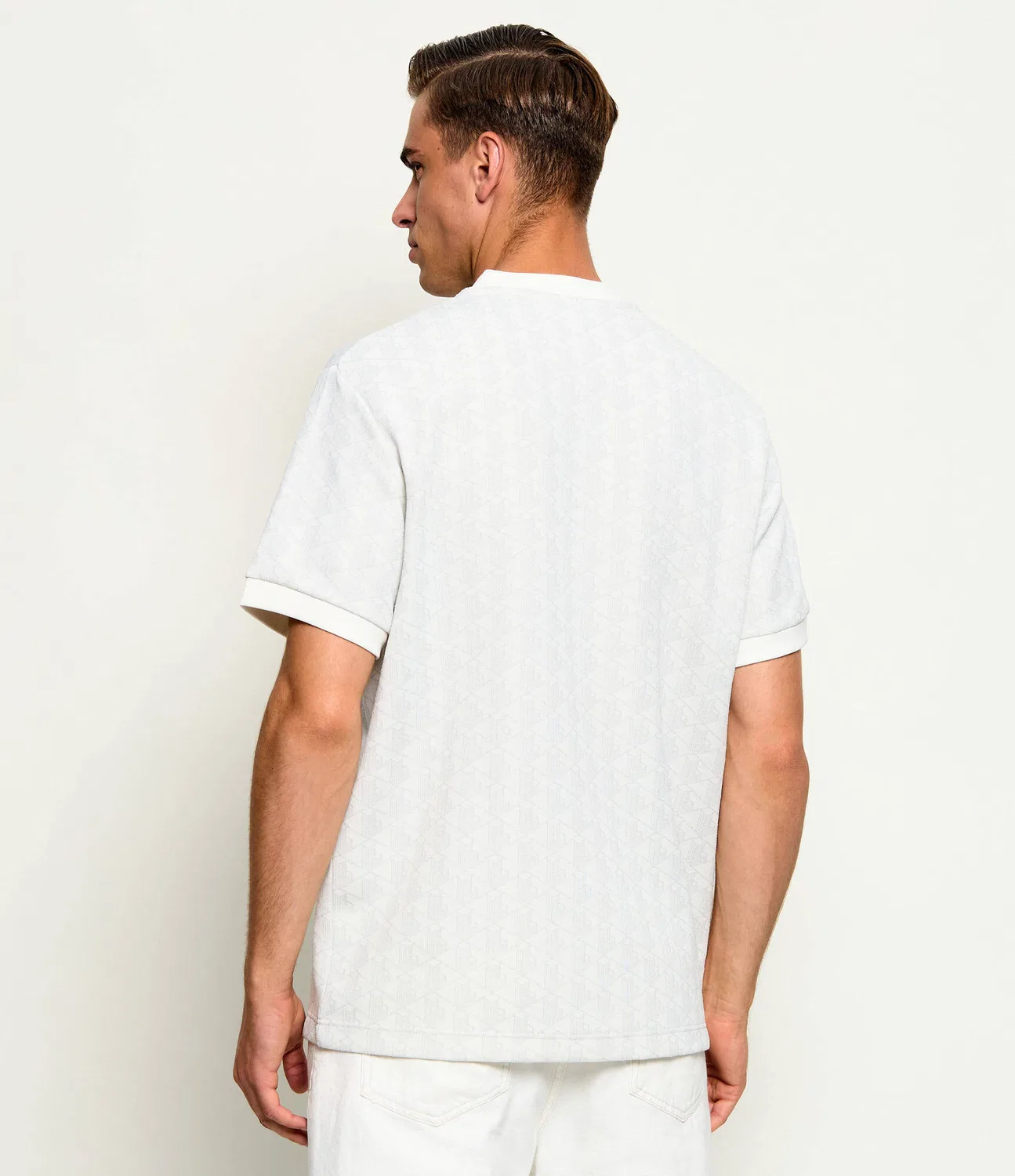 Футболка с круглым вырезом Lacoste, ecru — фото 3