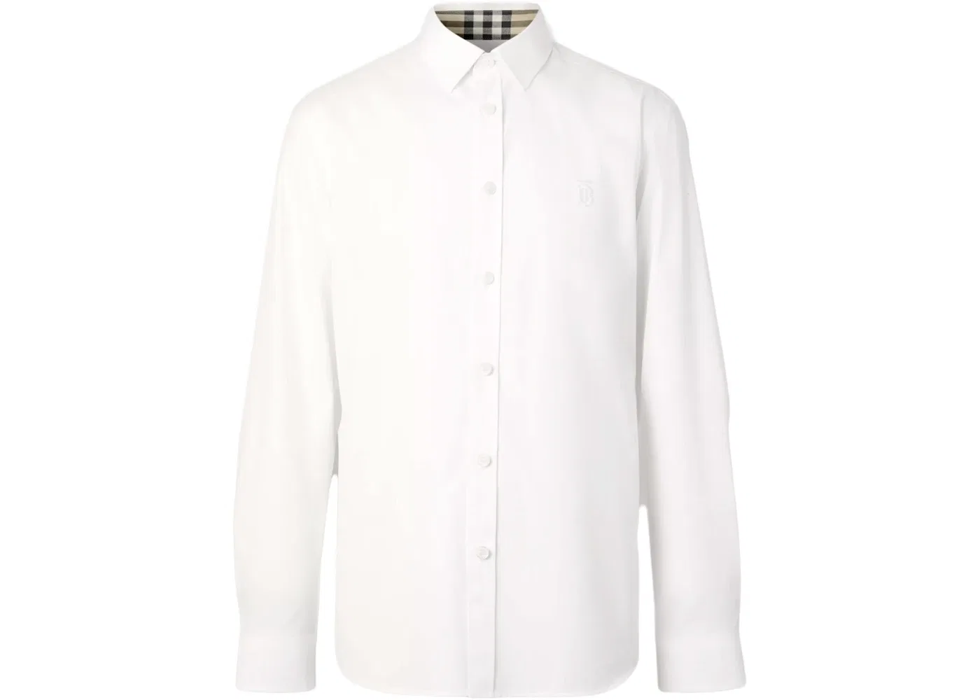 Мужская рубашка с монограммой Slim Fit Burberry, White — фото 2