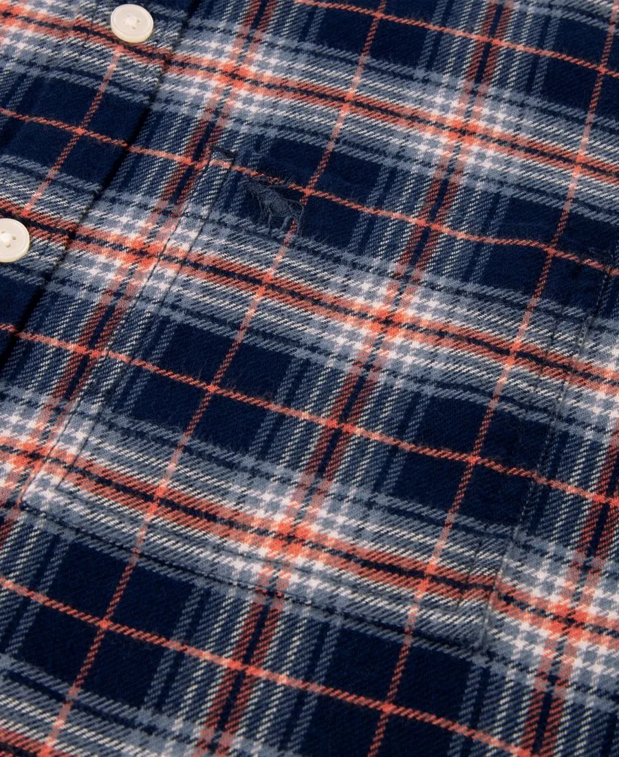 Фланелевая рубашка с длинным рукавом Coastal Local Flannel Plaid abercrombie kids, Navy — фото 3