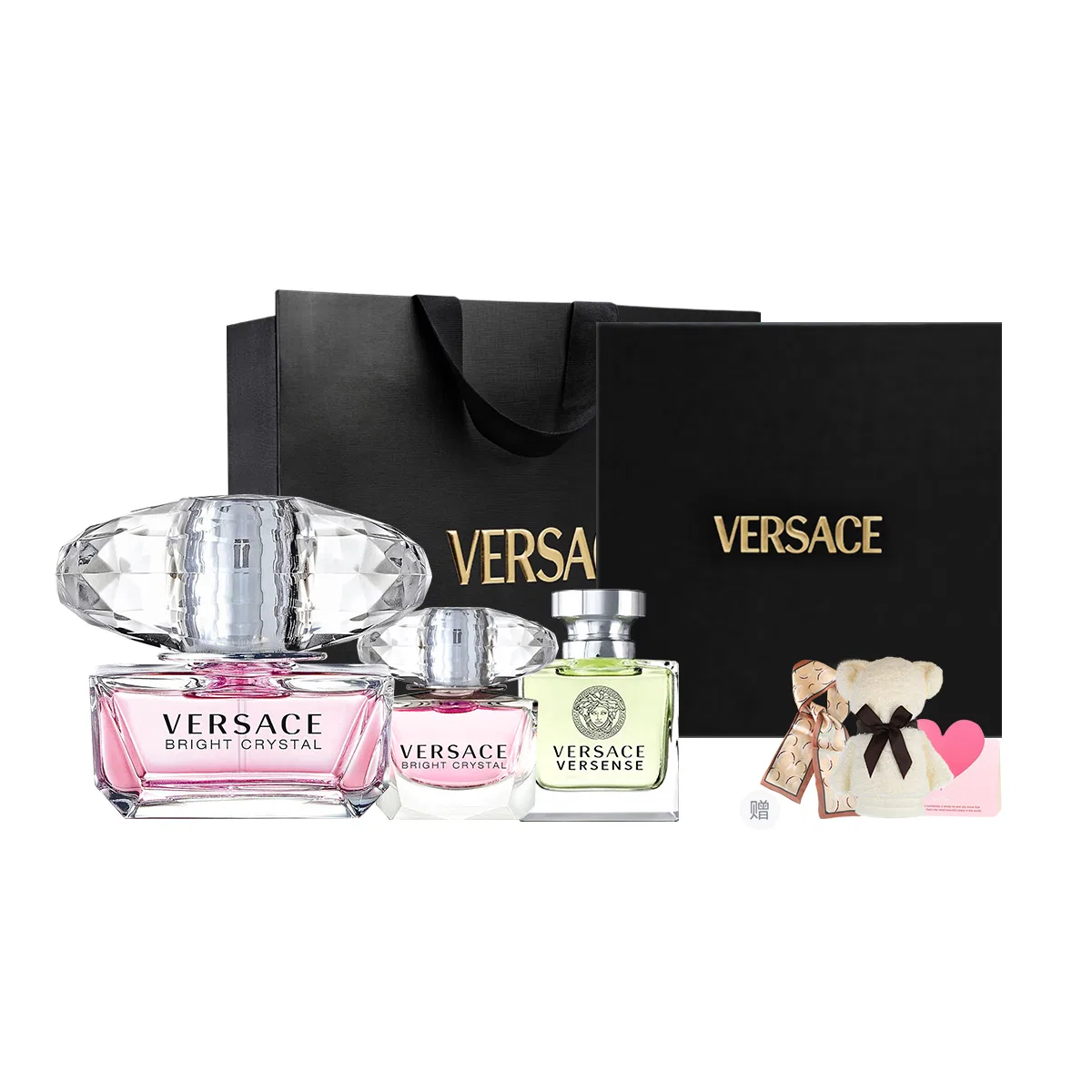 Женский парфюмерный набор VERSACE Pink Diamond, 50 мл + 2×5 мл, Eau De Toilette, Pink Diamond