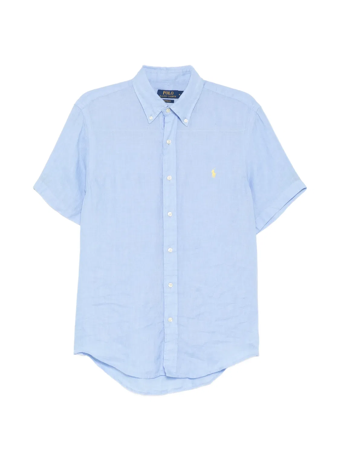 Рубашка с вышитым логотипом, льняная, синяя Polo Ralph Lauren, синий