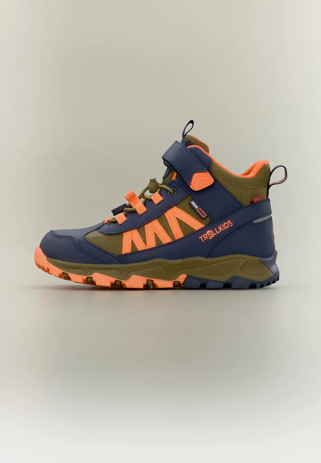 Детские походные ботинки Tronfjell средней высоты, унисекс Trollkids, Spruce Green/Navy/Vivid Orange