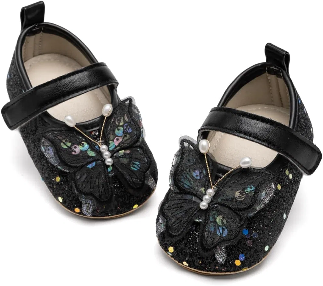 Детские туфли Мэри Джейн для девочек с бантом HsdsBebe, Black