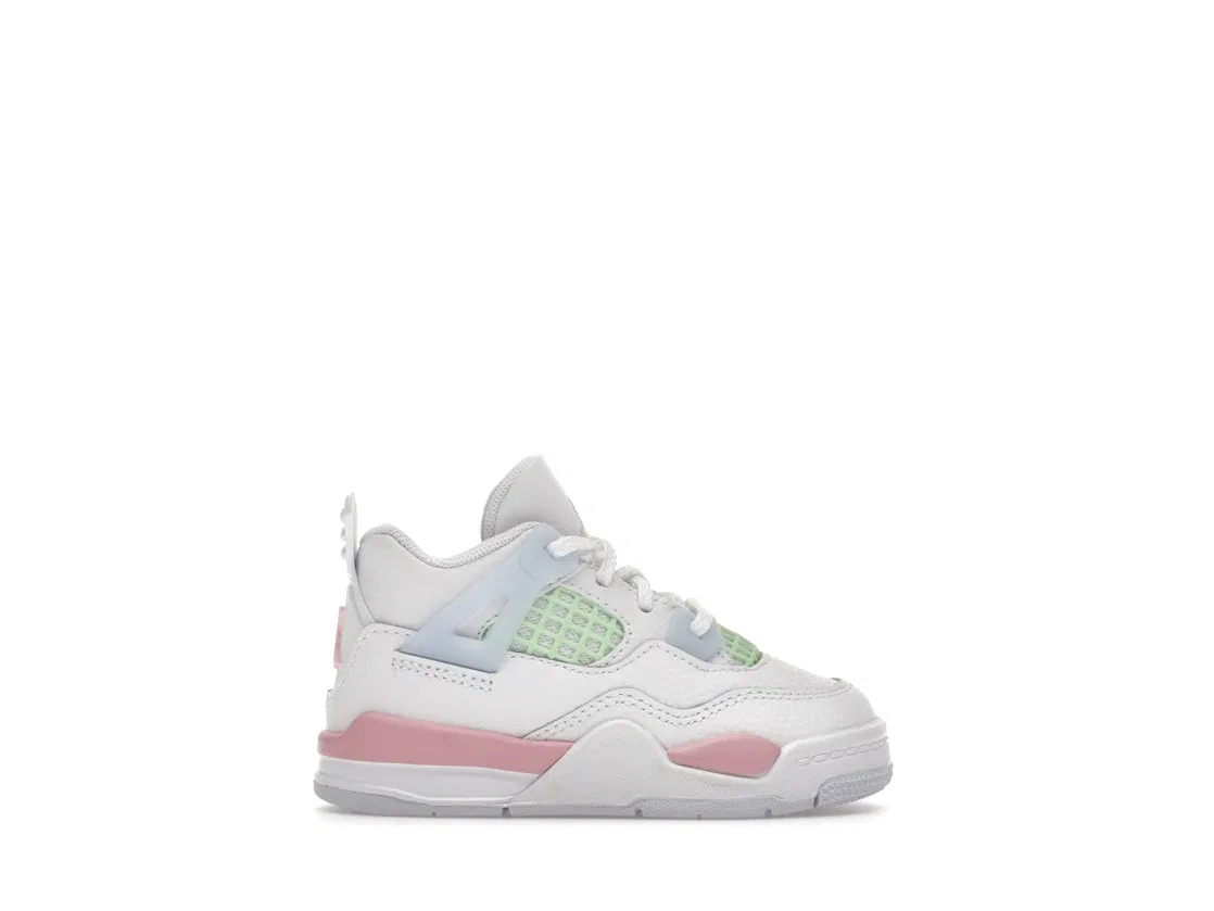 Детские кроссовки Lifestyle Jordan 4 Retro, White/Medium Soft Pink/Half Blue/Vapor Green