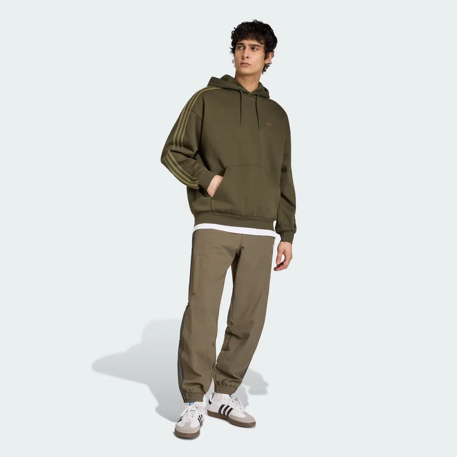 Мужское худи свободного кроя Adicolor Classics 3-Stripes Adidas Originals, Night Cargo — фото 3